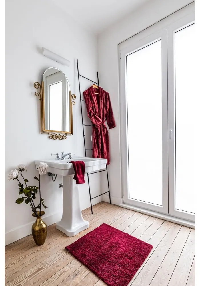 Bordowy szlafrok z mikropluszu w rozmiarze L/XL Cosy – Tiseco Home Studio