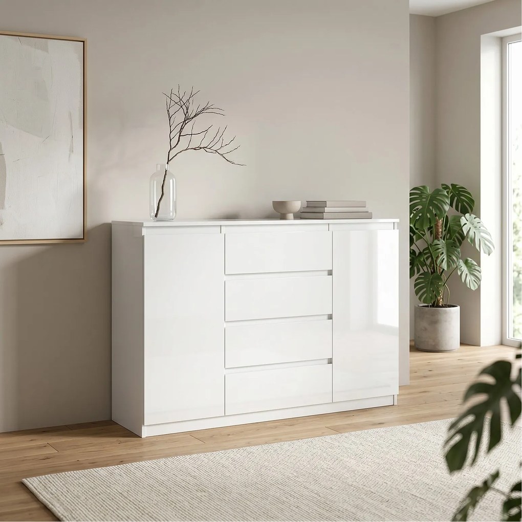 Komoda NUDO 138,5 cm do Salonu Sypialni Biały