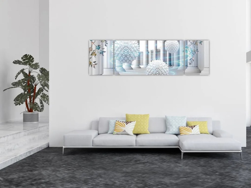 Abstrakcyjny obraz w stylu antycznym (170x50 cm)