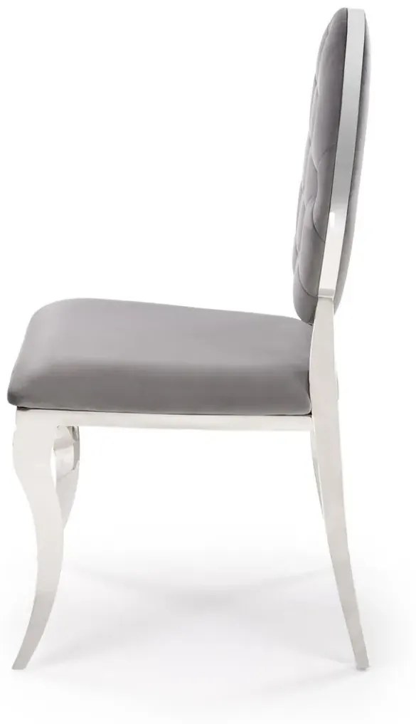 Krzesło tapicerowane K555 VELVET szare/srebrne HALMAR