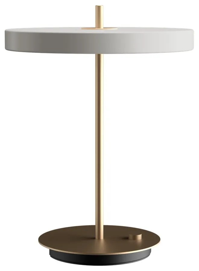 Jasnoszara lampa stołowa LED ze ściemniaczem i metalowym kloszem (wysokość 41,5 cm) Asteria Table – UMAGE