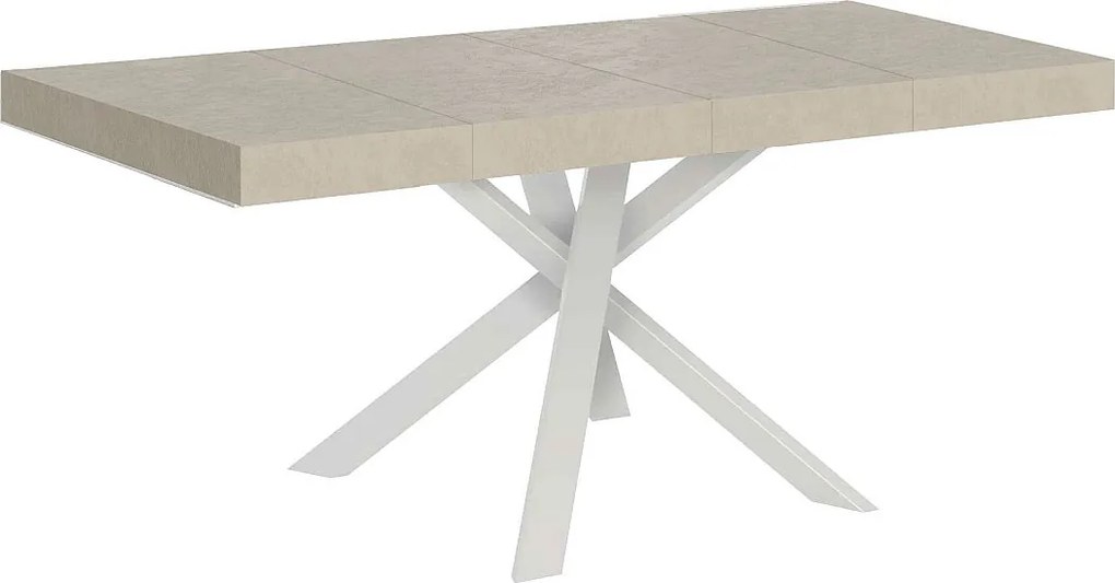 Stół rozkładany Clerk Premium Cashmere 90/194x90 cm z białymi nogami