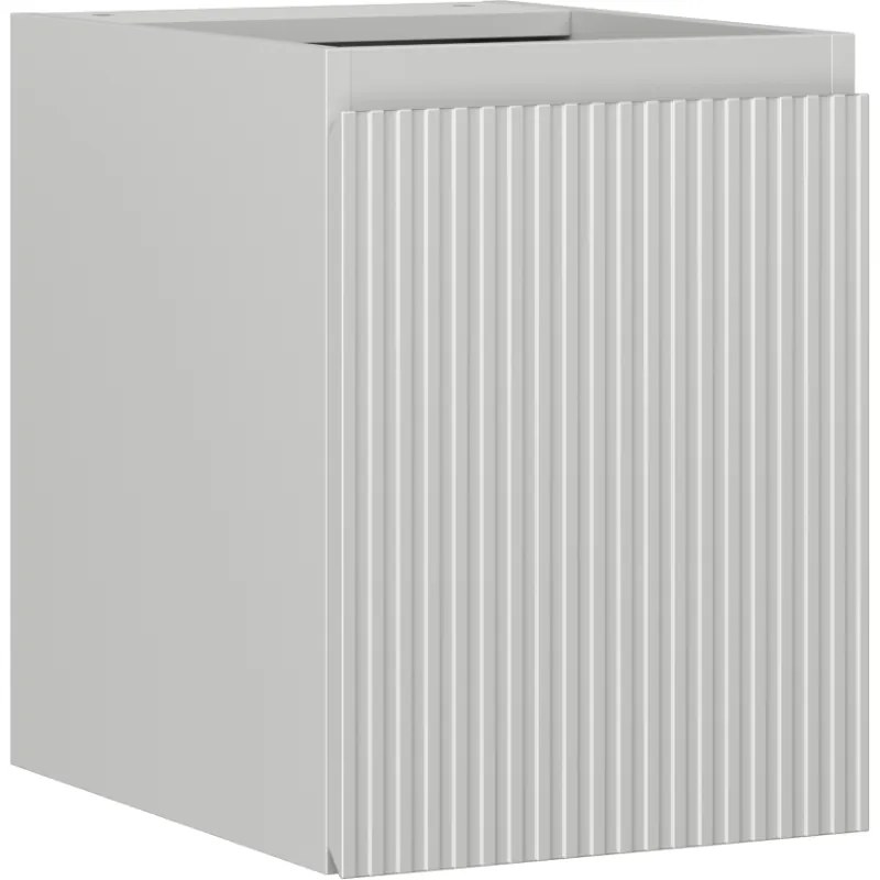 Mexen Rivel szafka łazienkowa podumywalkowa 35 cm, 1 drzwi, ryflowana, szara mat - 91A21-03547-1-BF62