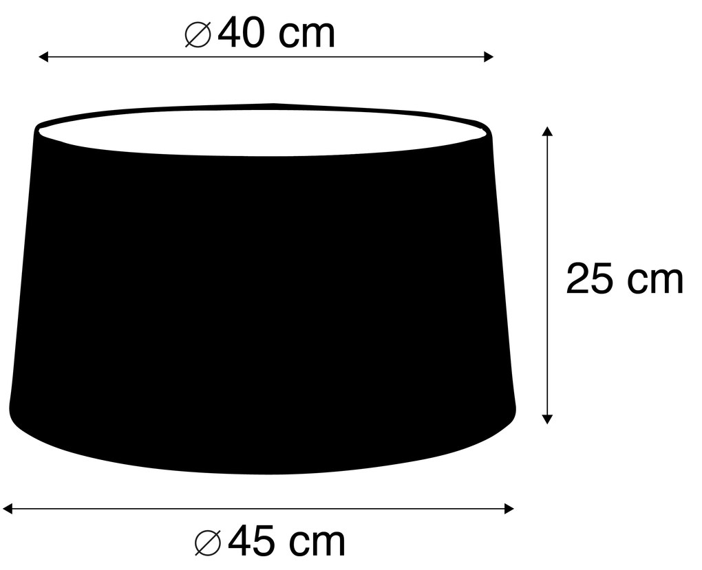 Abażur z lnu czarny 45/25