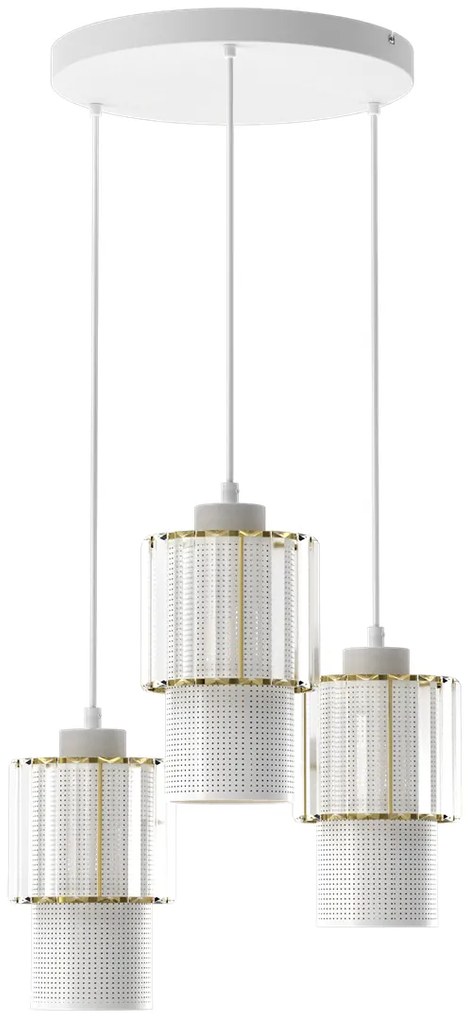 Lampa wisząca BLANCO 3xE27, potrójna, kryształowa, na kole