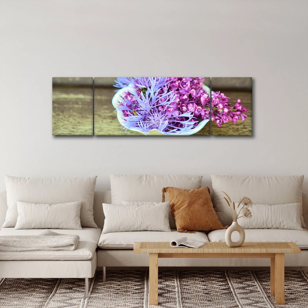 Obraz dekoracji z lawendą (170x50 cm)