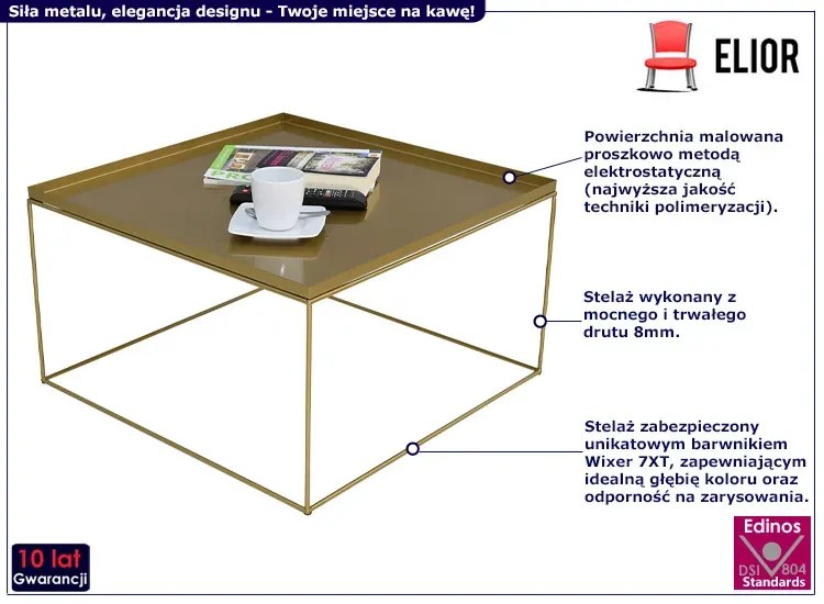 Złoty metalowy stolik kawowy G5-H93