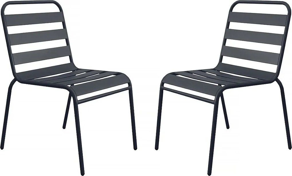 Zestaw 2 składanych metalowych krzeseł ogrodowych "Bilbao" - Szary