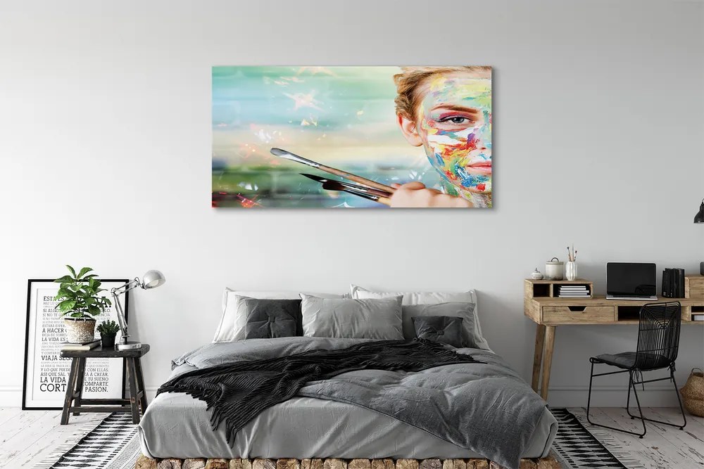 Obraz na płótnie Kobieta z Pędzlami