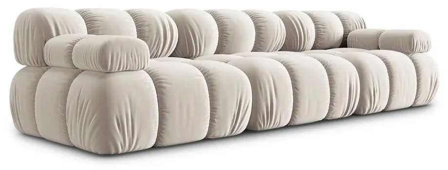 Beżowa aksamitna sofa modułowa 282 cm Bellis – Micadoni