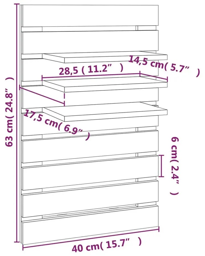 Komplet 2 szarych ściennych półek Z2-D29