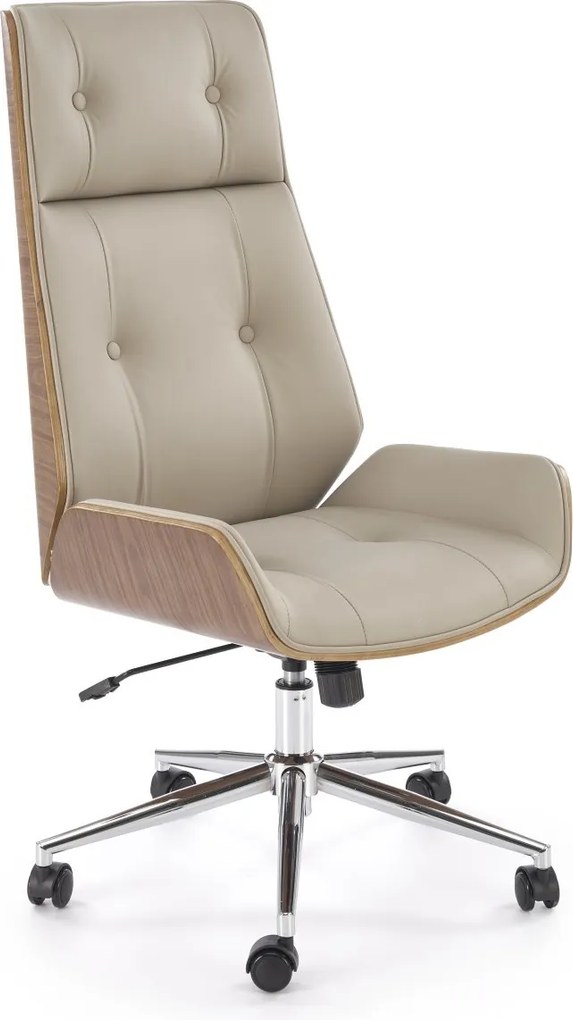 Elegancki fotel biurowy ze sklejki orzechowej Webster Halmar