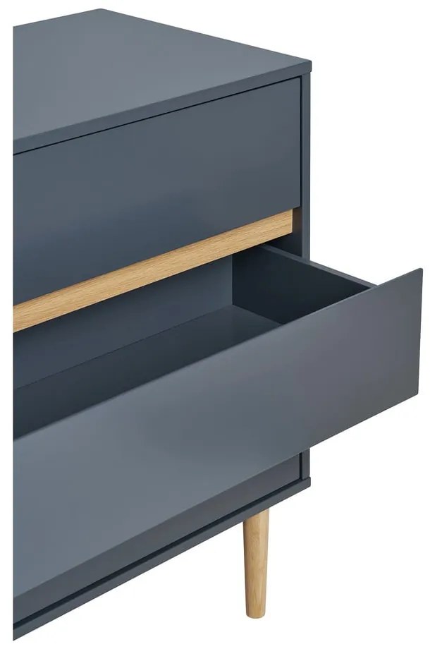 Ciemnoszara niska komoda 80x80 cm Bisley – House Nordic