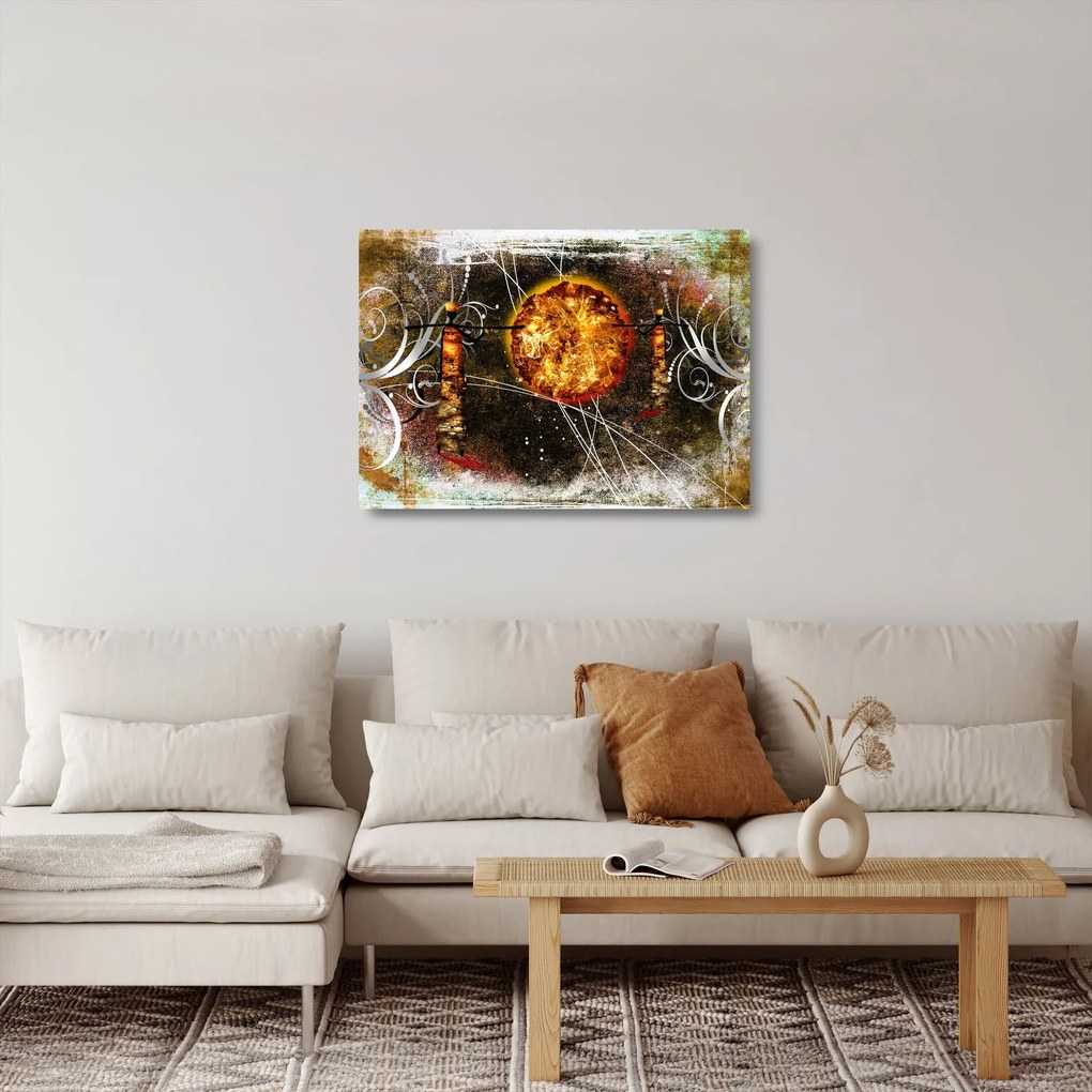 Obraz na szkle malarstwa z epoki starożytnej (70x50 cm)