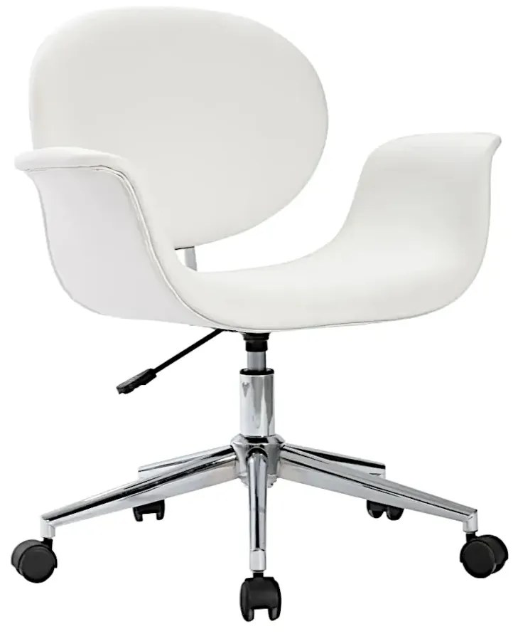 Białe obrotowe krzesło do biurka z ekoskóry B1-C26