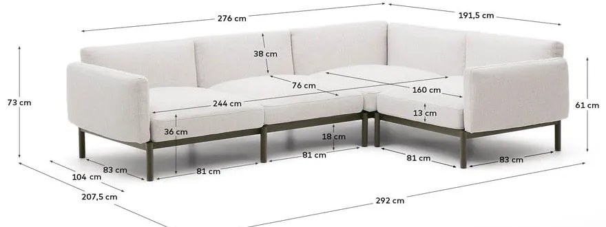 Jasnoszara modułowa sofa ogrodowa 292 cm Sorells – Kave Home