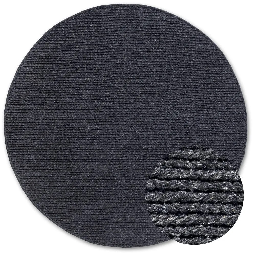 Dywan wełniany Villeroy &amp; Boch antracytowy 200 cm x 200 cm koło