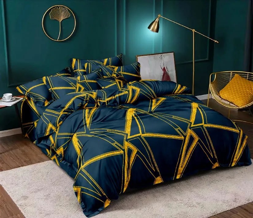 PrzytulneMieszkanie.pl PrzytulneMieszkanie.pl PrzytulneMieszkanie.pl Komplet pościeli z mikrofibry TUDONS w kolorze niebieskim + prześcieradło Jersey 90x200cm