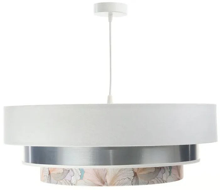 Biało srebrna lampa wisząca z okrągłym abażurem S452 A7-C20