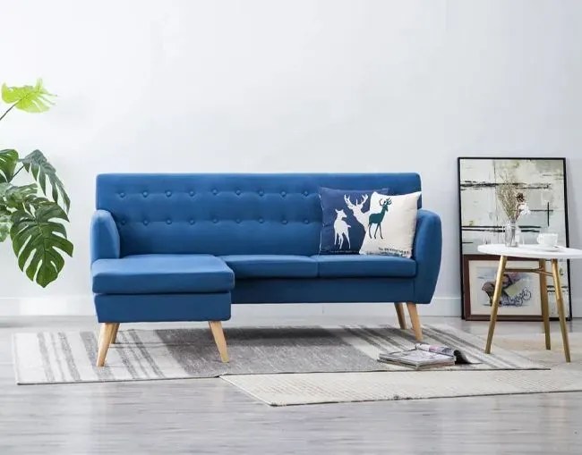 Tapicerowana pikowana sofa Kova 2B - niebieska