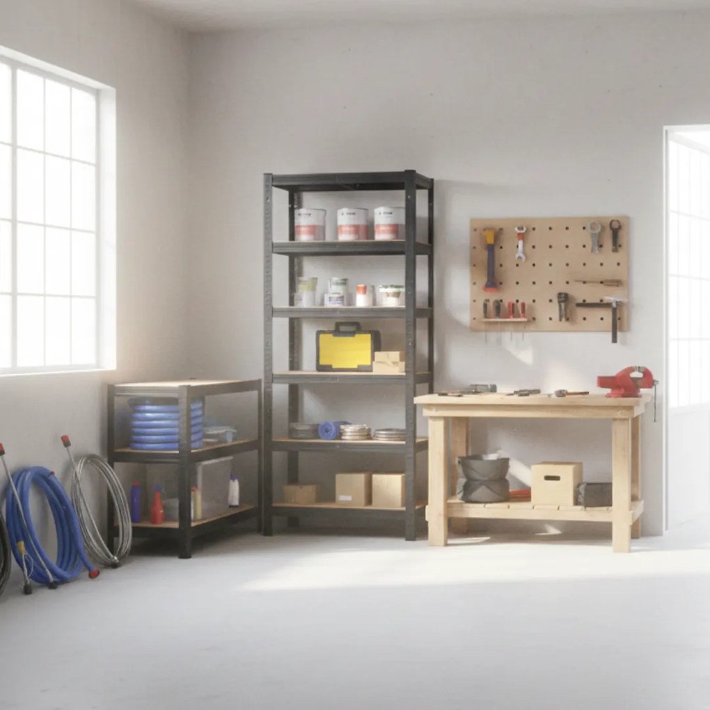 Regał o dużej nośności HEAVY, maks. 875kg, 90x40x180cm, czarny Jurhan