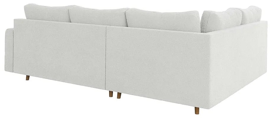 Biały narożnik z materiału bouclé (lewostronny/w kształcie litery L) Ariella – Ropez