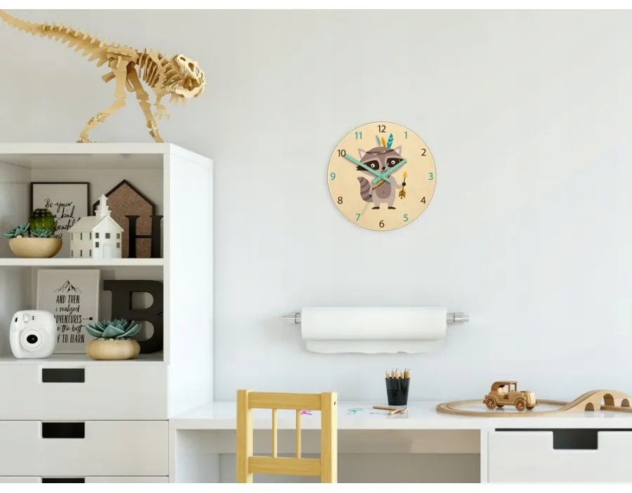 Zegar ścienny cichy do pokoju dziecięcego drewniany nowoczesny dekoracyjny