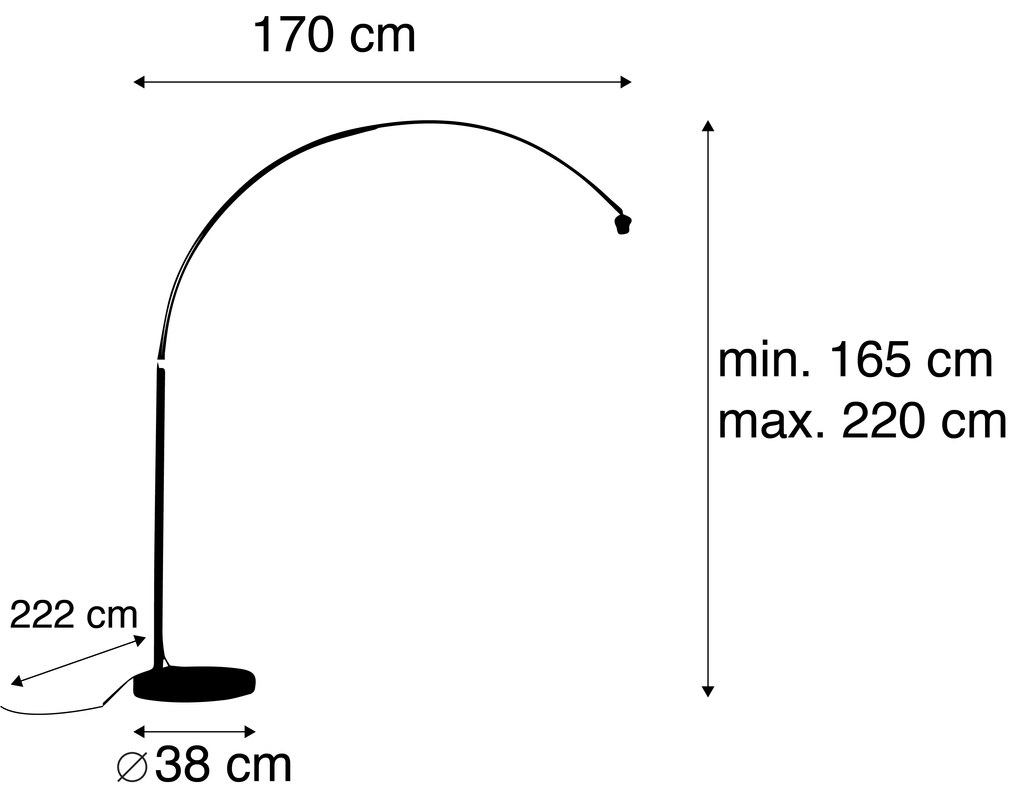 Nowoczesna lampa łukowa chromowana regulowana bez klosza