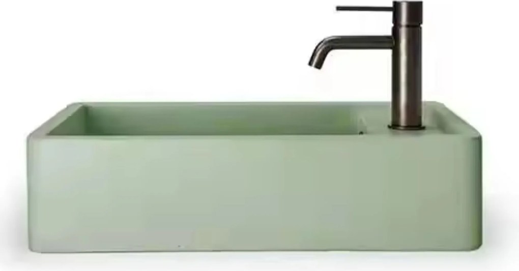 Umywalka z kamienia syntetycznego nablatowa / wisząca prostokątna zielona 43 cm x 25 cm EVELIA Green