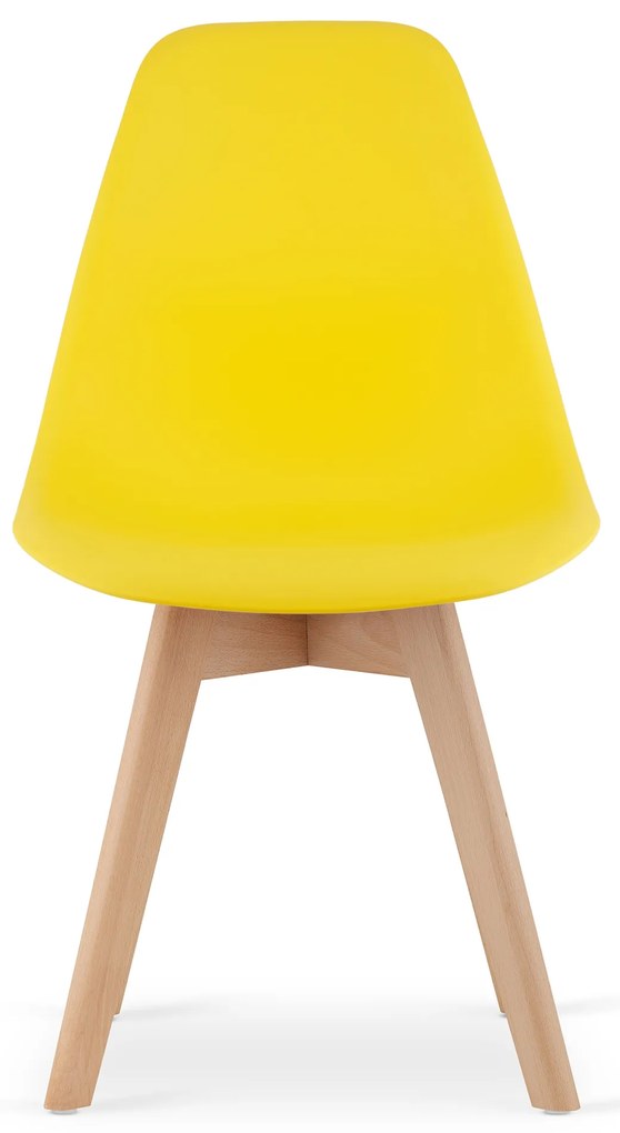 Żółte krzesło KITO z bukowymi nogami