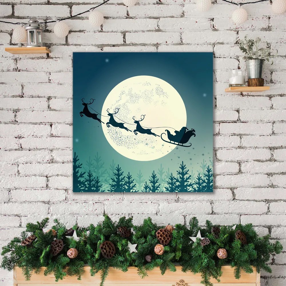 Obraz na Płótnie Świety Mikołaj Sanie Święta