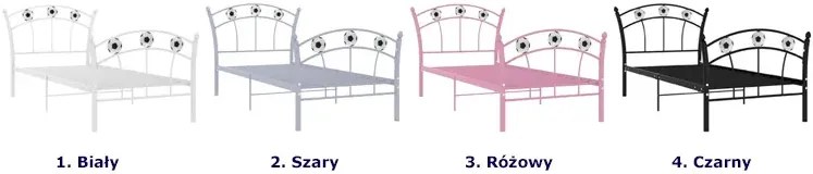 Czarne metalowe łóżko z motywem piłki 90x200 cm P5-C71