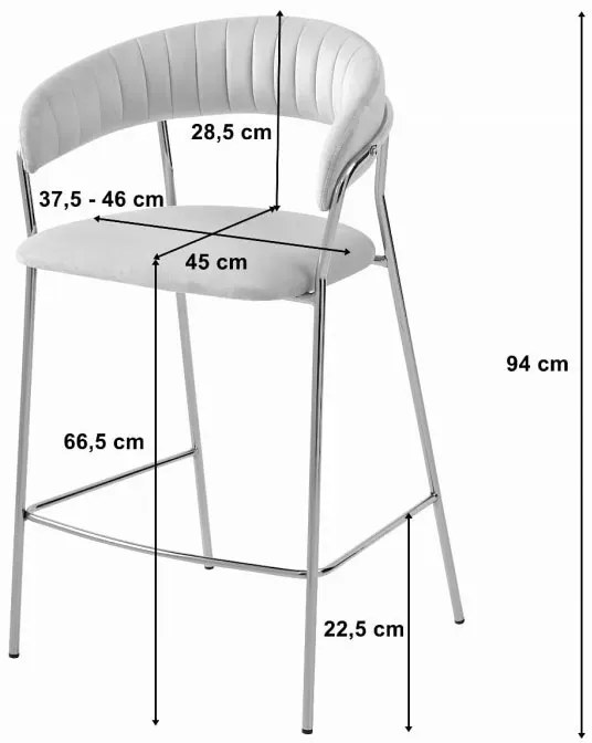 Hoker beżowy z oparciem w stylu glamour B1-F33