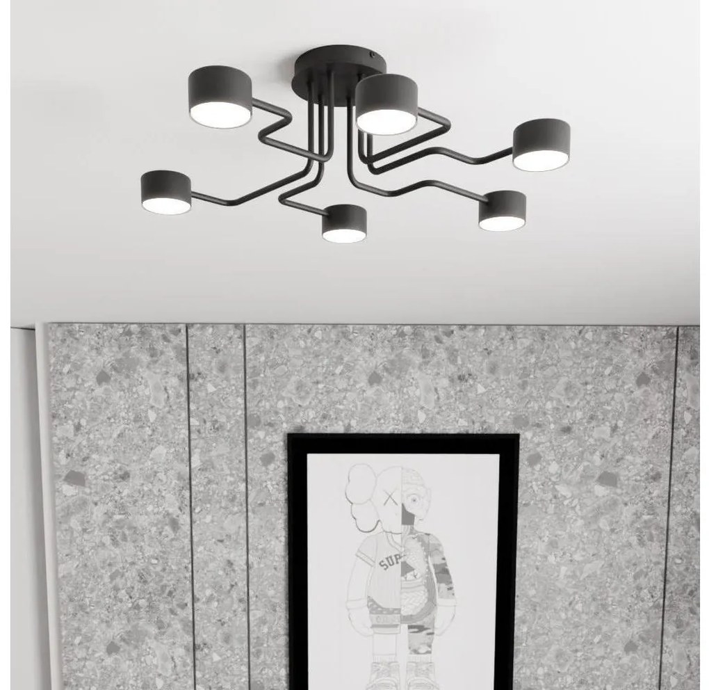 Żyrandol na drążku KURAGE 6xGX53/12W/230V czarny