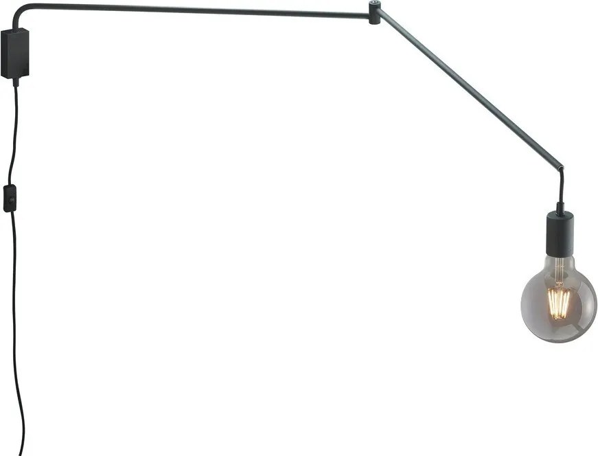 Kinkiet z elastyczną konstrukcją do kontaktu w kolorze matowej czerni Line – Trio