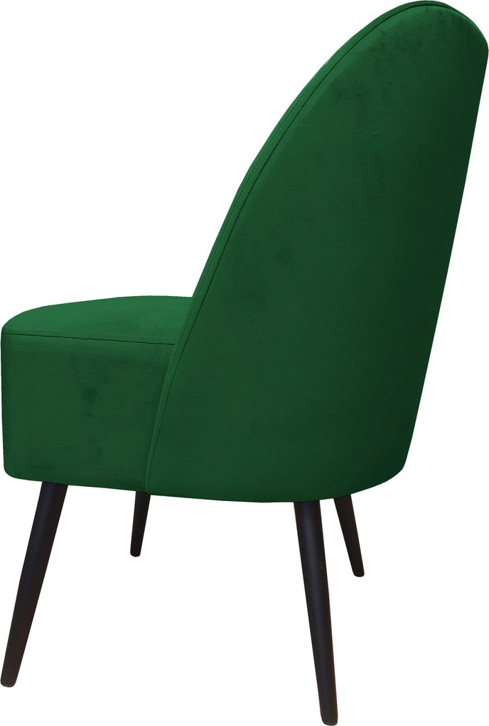 Fotel DUBAJ tkanina Welur noga metalowa : Kolor nogi - Czarna stożek, Kolor tkaniny - VELVET - MG25