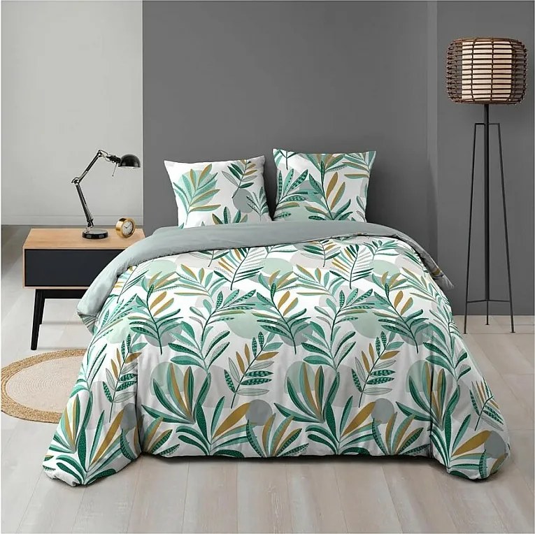 Komplet pościeli 3 częściowy "Louna" z mikrofibry zielony 240x220cm