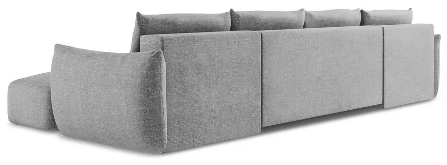 Jasnoszary rozkładany narożnik (w kształcie litery U) Leila – Makamii