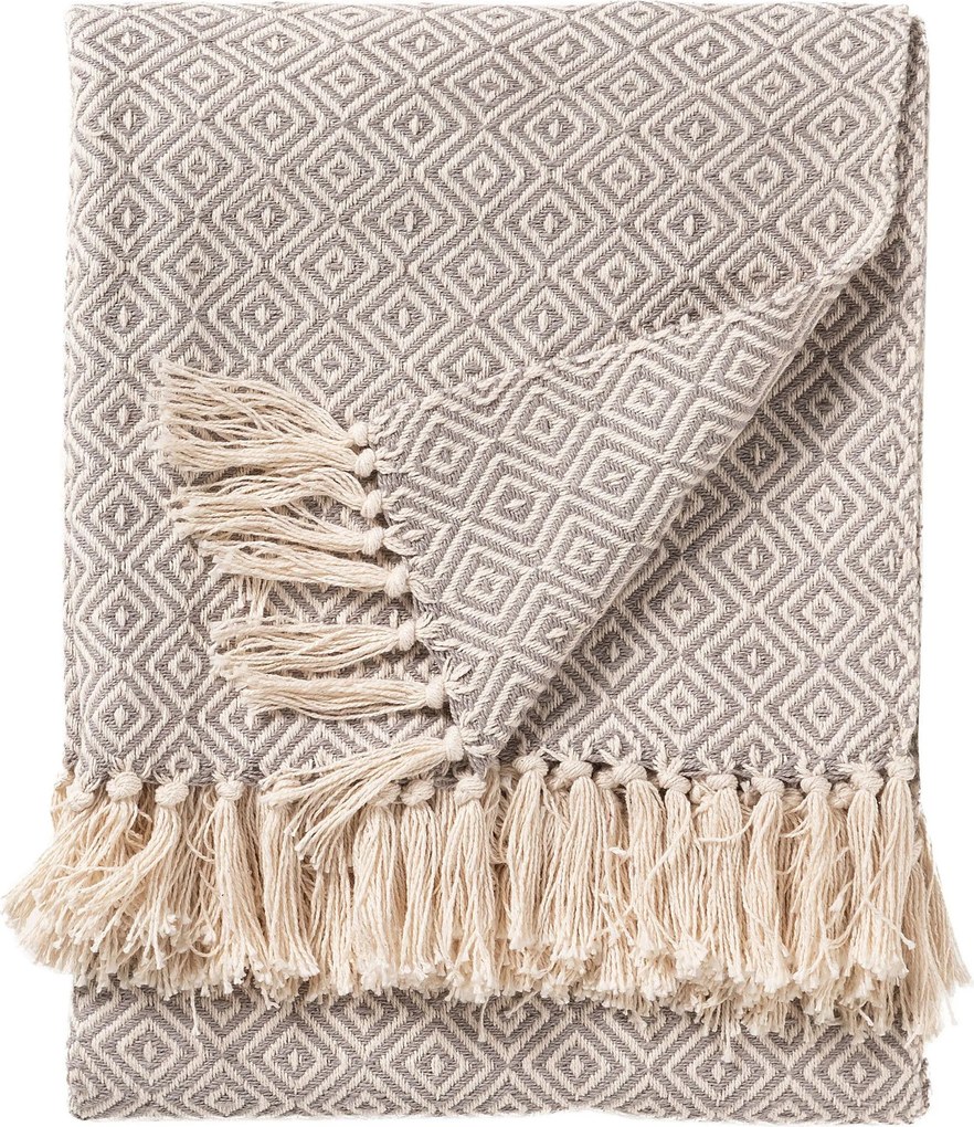 Bawełniany koc z frędzlami Jasmin
