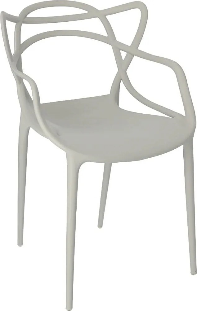 Szare minimalistyczne krzesło z podłokietnikami H0-F06