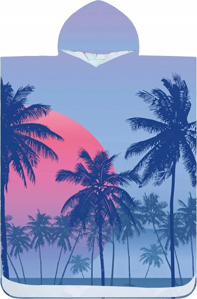 Poncho plażowe FLOWLIFE fioletowe 80x145 cm
