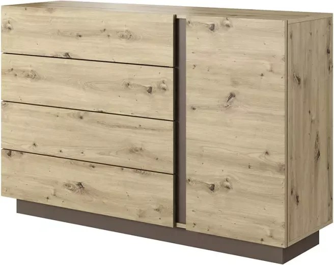 Nowoczesny zestaw mebli sypialnianych Ariko - Dąb artisan / Grafit