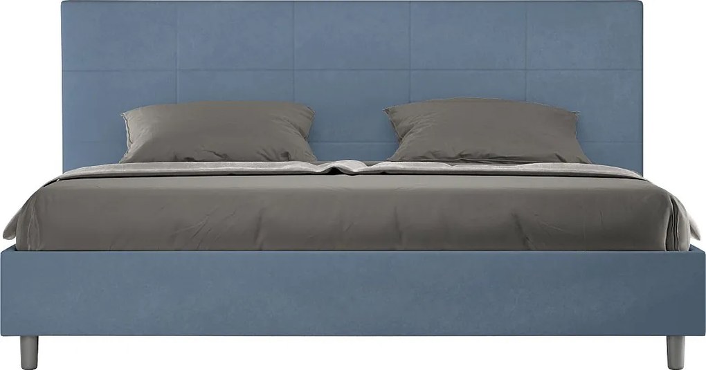 Łóżko bez stelaża tapicerowane 180x190 microfibra niebieski Mika