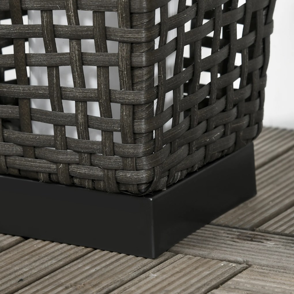 Outsunny Solarna lampa stojąca rattanowa z czujnikiem światła Automatyczna LED lampa solarna w stylu boho IP44 wodoszczelna | Aosom PL