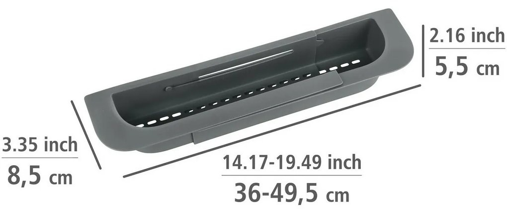 Wenko Ociekacz teleskopowy do zlewu Fino 36-49,5 cm, szary