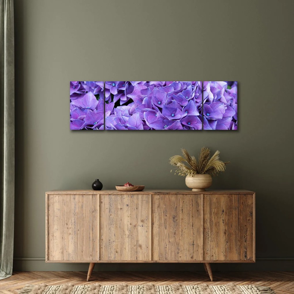 Obraz fioletowych kwiatów (170x50 cm)