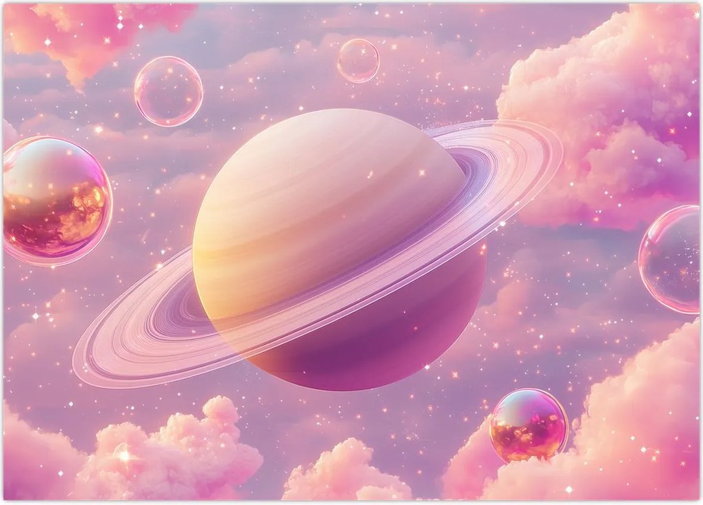 Obraz - Różowa planeta (70x50 cm)