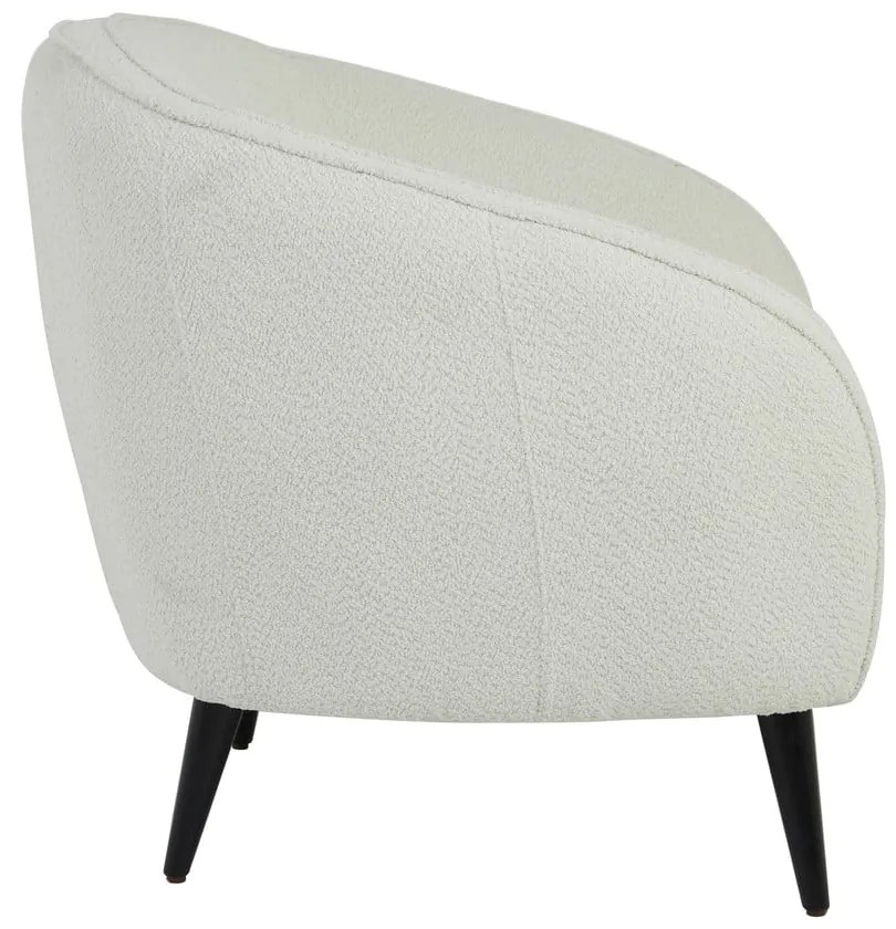 Biały fotel z materiału bouclé Almond – Light &amp; Living