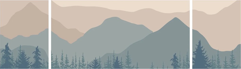 Obraz - Góry Turkusowe N⁰1 (170x50 cm)