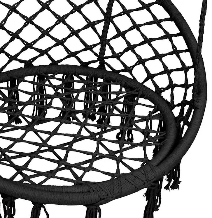 Wiszący fotel hamakowy czarny L1-F02